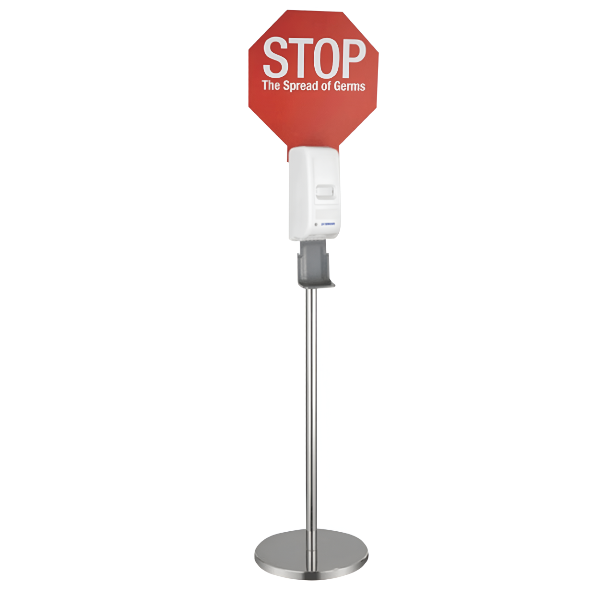 HAND SANITIZER with DISPENSER STAND logo